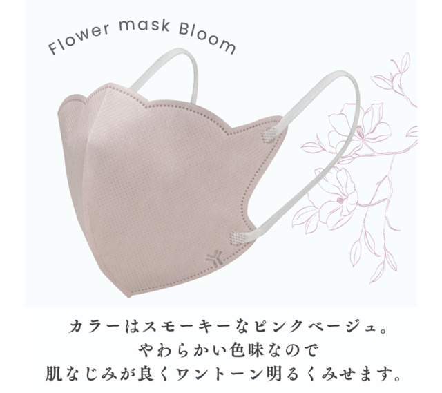 フラワーマスク Bloom ピンクベージュ