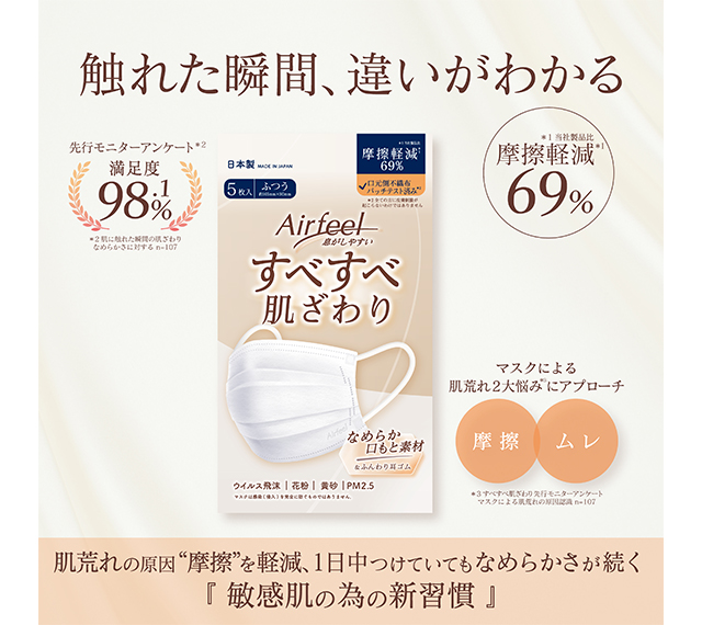 エアフィール すべすべ肌ざわり ふつうサイズ 5枚入